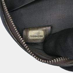 Pre Owned Chanel Black Metallic Caviar CC Filigree Round Clutch with Chain