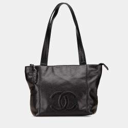 Pre Owned Chanel Black CC Caviar Tote