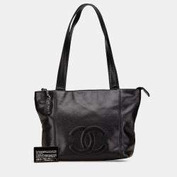 Pre Owned Chanel Black CC Caviar Tote
