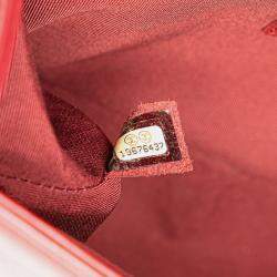 Pre Owned Chanel Red Old Medium Quilted Lambskin Boy Flap