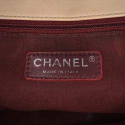 Pre Owned Chanel Beige/Black CC Bicolor Quilted Calfskin and Caviar Single Flap