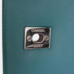 Pre Owned Chanel Blue Medium Crumpled Calfskin Bi Vintage Full Flap