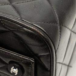 Pre Owned Chanel Black Quilted Lambskin Leather Box Bag