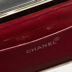 Pre Owned Chanel Black Quilted Lambskin Leather Box Bag