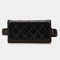 Pre Owned Chanel Black Quilted Lambskin Leather Box Bag