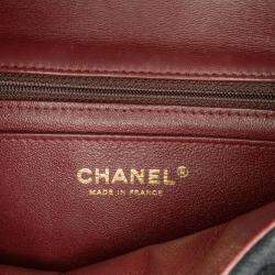 Pre Owned Chanel Black Paris Hamburg Mini Rectangular Classic Wool Coco Sailor Charms Double Flap