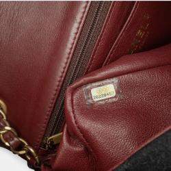 Pre Owned Chanel Black Paris Hamburg Mini Rectangular Classic Wool Coco Sailor Charms Double Flap