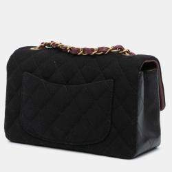 Pre Owned Chanel Black Paris Hamburg Mini Rectangular Classic Wool Coco Sailor Charms Double Flap