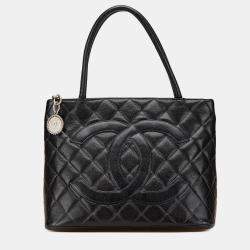 Pre Owned Chanel Black Caviar Medallion Tote 