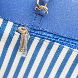 Pre Owned Chanel Blue Chevron Calfskin Coco Envelope Shoulder Bag