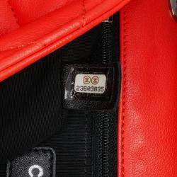 Pre Owned Chanel Red Medium Quilted Lambskin Cuba Color Flap