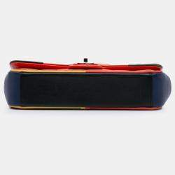 Pre Owned Chanel Red Medium Quilted Lambskin Cuba Color Flap