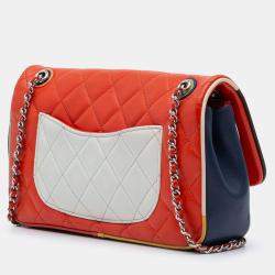 Pre Owned Chanel Red Medium Quilted Lambskin Cuba Color Flap