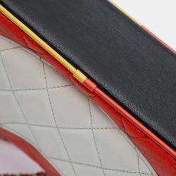 Pre Owned Chanel Red Medium Quilted Lambskin Cuba Color Flap