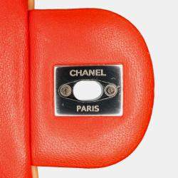 Pre Owned Chanel Red Medium Quilted Lambskin Cuba Color Flap