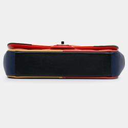 Pre Owned Chanel Red Medium Quilted Lambskin Cuba Color Flap