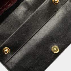 Pre Owned Chanel Black CC Patent Snake Chain Flap