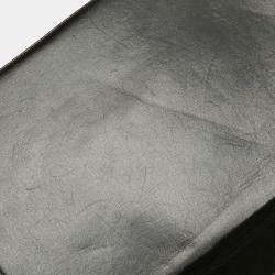 Pre Owned Chanel Black CC Patent Snake Chain Flap