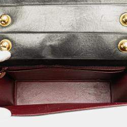 Pre Owned Chanel Black CC Patent Snake Chain Flap