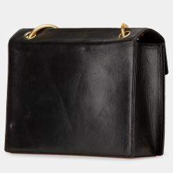 Pre Owned Chanel Black CC Patent Snake Chain Flap