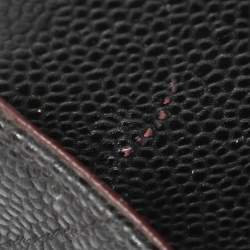 Pre Owned Chanel Black Quilted Caviar Leather Jumbo Classic Double Flap Bag