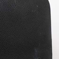 Pre Owned Chanel Black Quilted Caviar Leather Jumbo Classic Double Flap Bag