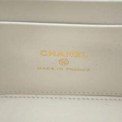 Pre Owned Chanel Vanity Chain shoulder Bag White Caviar Leather
