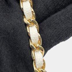 Pre Owned Chanel Vanity Chain shoulder Bag White Caviar Leather