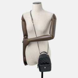 Pre Owned Chanel Matelasse Timeless Classics Black Caviar Leather Backpack 