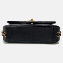 Pre Owned Chanel Mini Matelasse  Black Caviar Leather Chain shoulder Bag