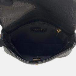 Pre Owned Chanel Mini Matelasse  Black Caviar Leather Chain shoulder Bag