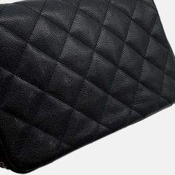 Pre Owned Chanel Mini Matelasse  Black Caviar Leather Chain shoulder Bag