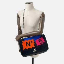 Pre Owned Chanel No.5 Comic Black/Multicolor Mouton Lambskin Chain shoulder Bag