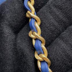 Pre Owned Chanel Chanel 22 Blue Denim Mini Handbag