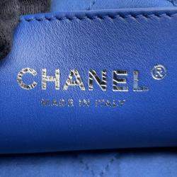 Pre Owned Chanel Chanel 22 Blue Denim Mini Handbag
