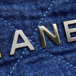 Pre Owned Chanel Chanel 22 Blue Denim Mini Handbag