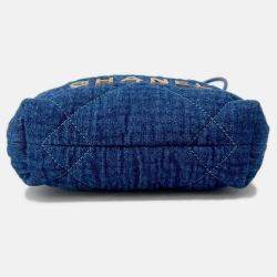 Pre Owned Chanel Chanel 22 Blue Denim Mini Handbag
