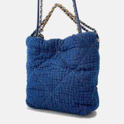 Pre Owned Chanel Chanel 22 Blue Denim Mini Handbag