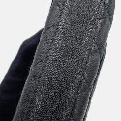 Pre Owned Chanel Matelasse Coco  Black Caviar Leather Mini Handle