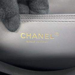 Pre Owned Chanel Matelasse Chaintote Gray Caviar Leather Bag 