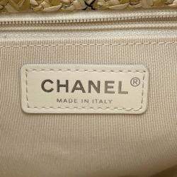 Pre Owned Chanel Matelasse 2-Way Tote Transparent/Black/Beige Plastics Leather Raffia