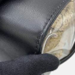 Pre Owned Chanel Matelasse 2-Way Tote Transparent/Black/Beige Plastics Leather Raffia