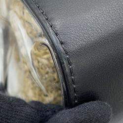 Pre Owned Chanel Matelasse 2-Way Tote Transparent/Black/Beige Plastics Leather Raffia