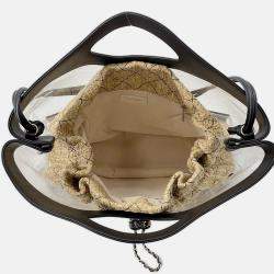 Pre Owned Chanel Matelasse 2-Way Tote Transparent/Black/Beige Plastics Leather Raffia