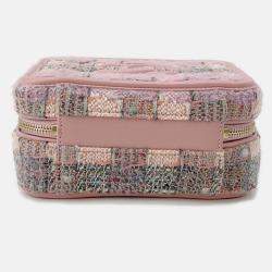 Pre Owned Chanel Ccfiligree Vanity Bag Pink/Multicolor Tweed Leather Size Small