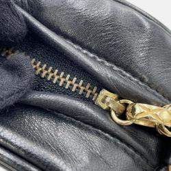 مملوكة مسبقًا حقيبة كتف شانيل سوداء جلدية مع شرابة وسلسلة ماتلاس لامبسكين