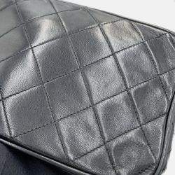 مملوكة مسبقًا حقيبة كتف شانيل سوداء جلدية مع شرابة وسلسلة ماتلاس لامبسكين