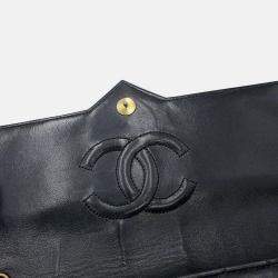 Pre Owned Chanel Matelasse Chain shoulder Bag Black Lambskin