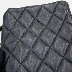Pre Owned Chanel Matelasse Chain shoulder Bag Black Lambskin