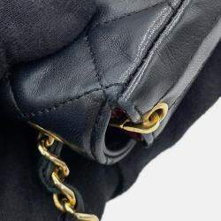 Pre Owned Chanel Matelasse Chain shoulder Bag Black Lambskin